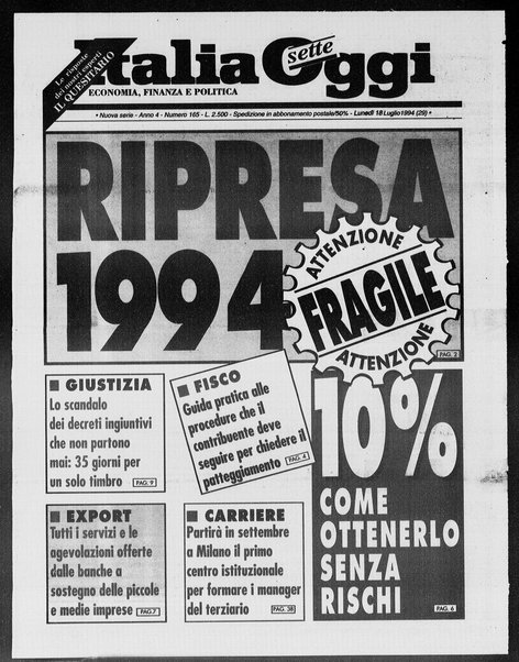 Italia oggi : quotidiano di economia finanza e politica